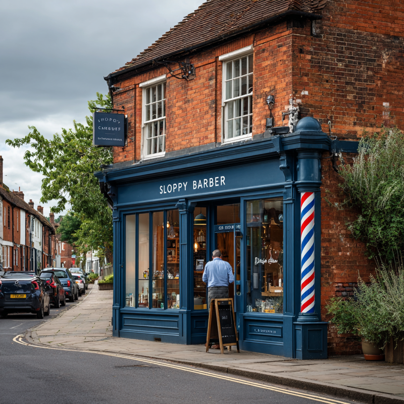Sloppy Barber shop front on High Street